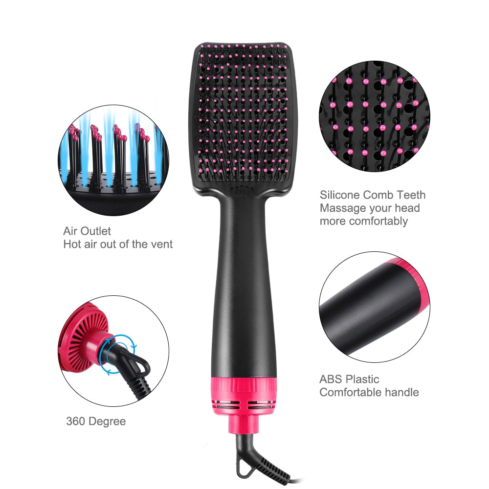 3 in 1 Professional Straightening Brush Blow Hair Dryer Styler Hot Air Comb One Step Hair Dryer and Volumizer Hair Styling Tools