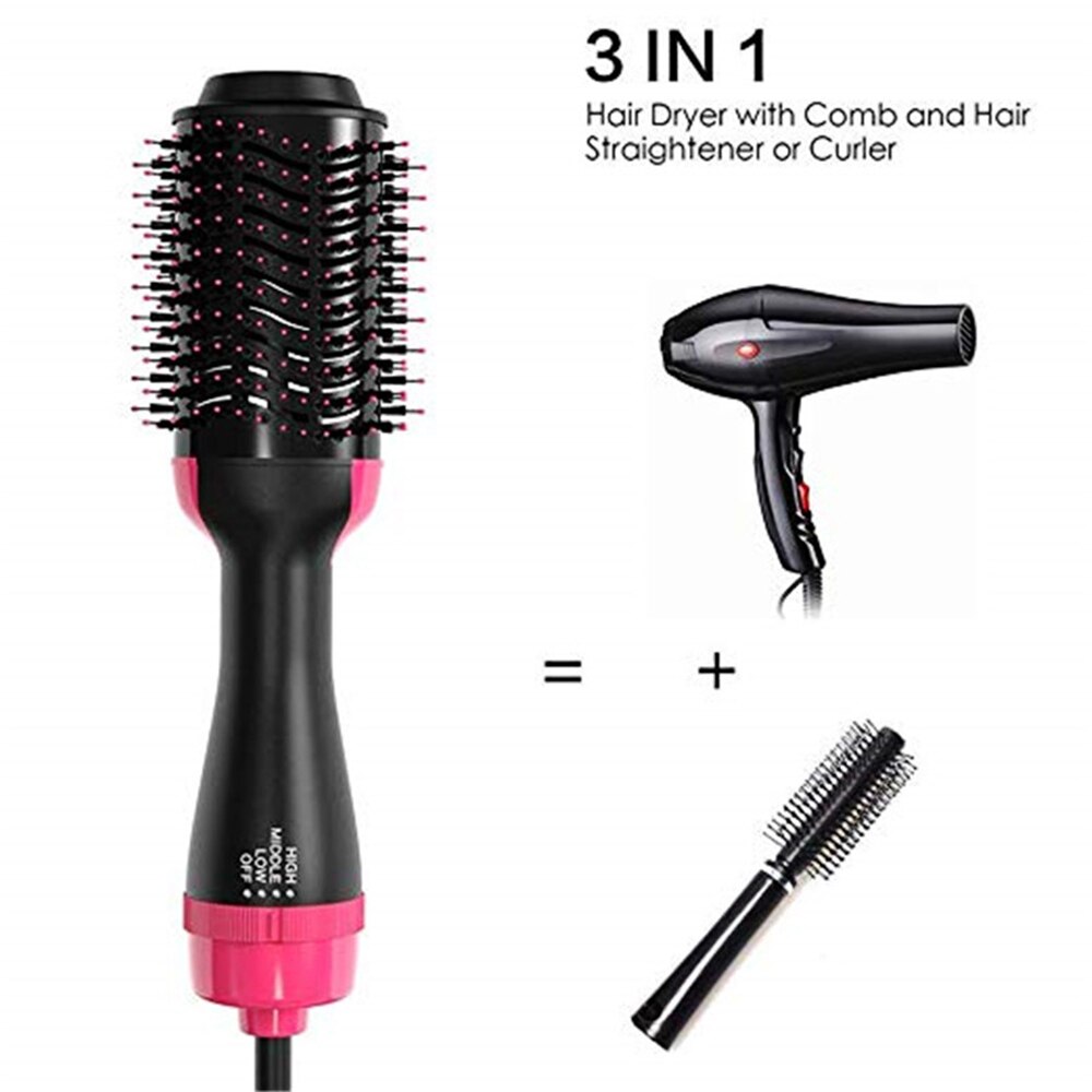 3 in 1 Professional Straightening Brush Blow Hair Dryer Styler Hot Air Comb One Step Hair Dryer and Volumizer Hair Styling Tools