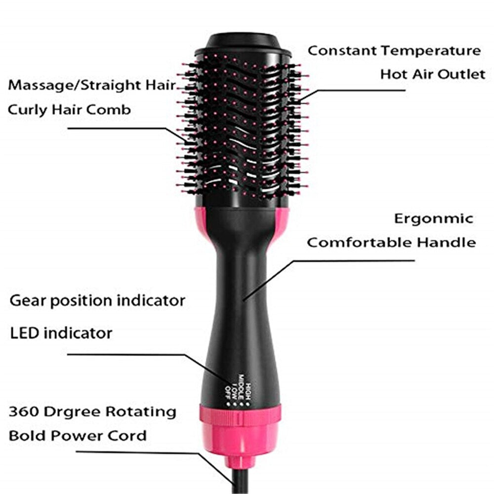 3 in 1 Professional Straightening Brush Blow Hair Dryer Styler Hot Air Comb One Step Hair Dryer and Volumizer Hair Styling Tools